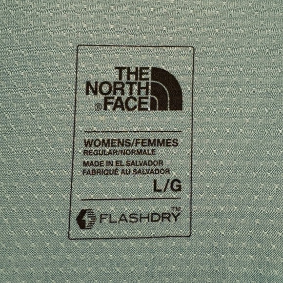 The‎ North Face Women's V Neck Short Sleeve FlashDry T Shirt Teal Green Size L - Picture 5 of 10
